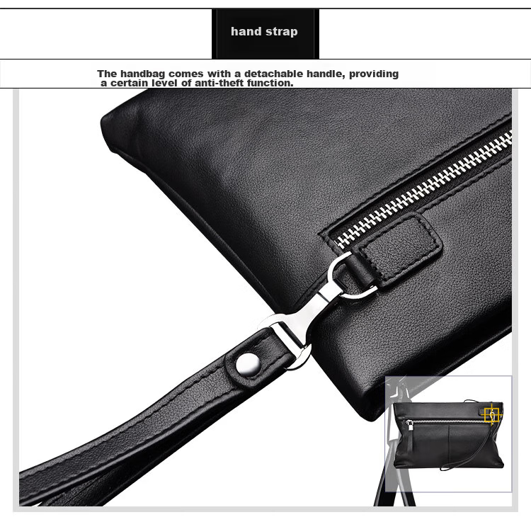 POLO Men's Handbag, Top-Grain Leather Clutch, Wallet, Cash Envelope Bag, Coin Purse, Birthday Gift for Boyfriend 18