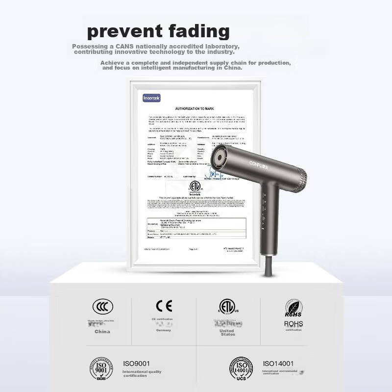 CONFU High-Speed Hair Protection Hair Dryer, Home Use, High Power, Strong Airflow, Negative Ion, Gentle on Hair, Electric Hair Dryer, Constant Temperature, Professional Salon Model, KF-K9, Brown, 2.2m Cord Length
