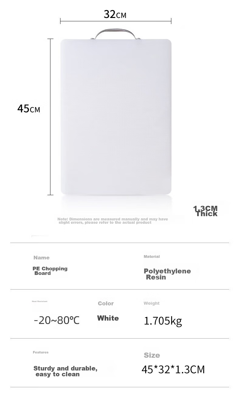 Baijie Food Grade Cutting Board PE Plastic Chopping Board Double-Sided Antibacterial Extra Large 54*35*2CM 17