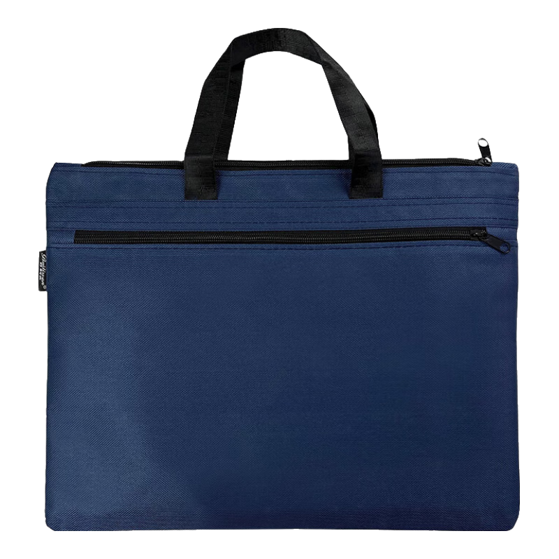 Bailiwen H8114 Blue Double-Layer Zipper Handbag, Document Bag, File Bag, Business Briefcase, Oxford Cloth Bag, Customized Conference Bag