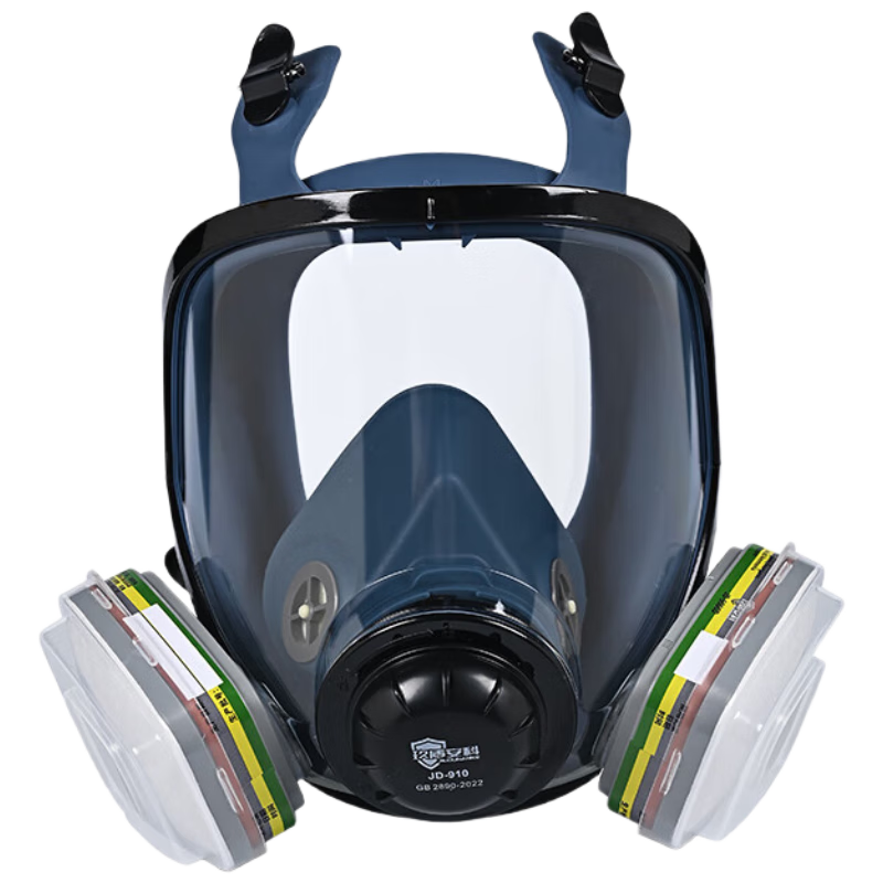 Jiudun Anke JD-910E Silicone Full Face Gas Mask Acid-Resistant Organic Benzene Spray Printing Toxic Gas Protective Mask