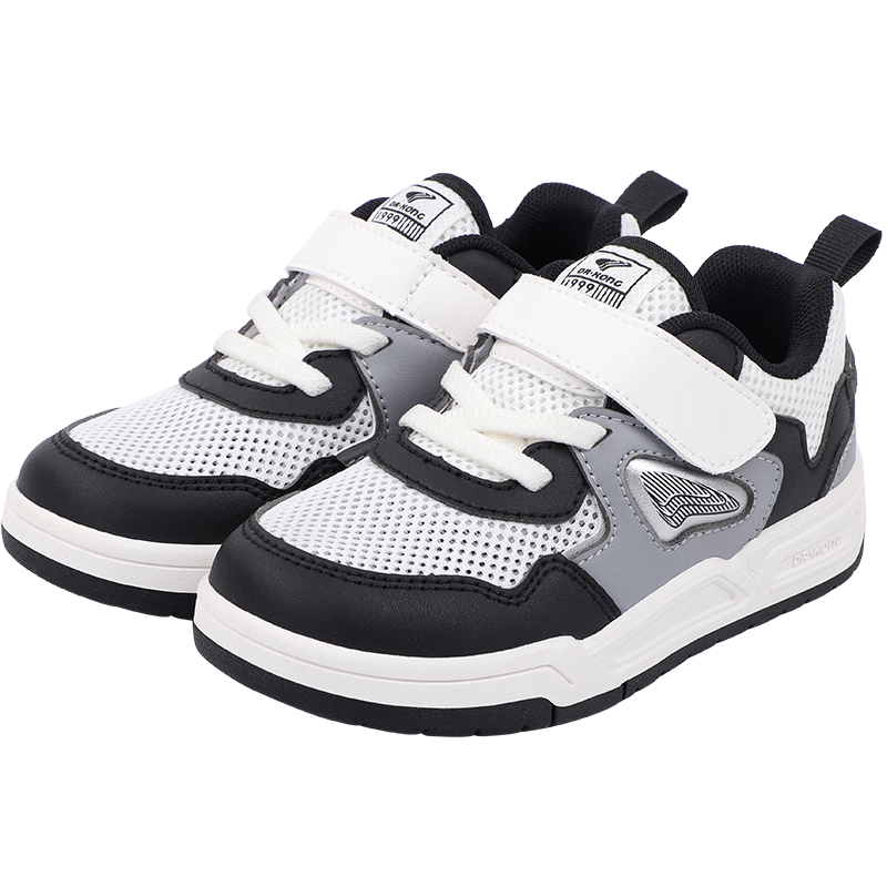 DR·KONG Toddler Shoes, Sneakers for Spring, Boys And Girls Children's Breathable Shoes, Skateboard Shoes, 2B14A1004BM, Black/gray/beige, Size 23