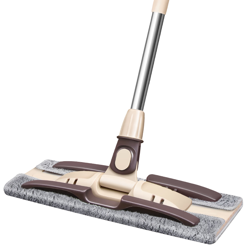 Baijiahaoshi Large Cloth Flat Mop, 38cm Wide, 139cm Long, 4 Mop Pads, Household Floor Mop, Dust Pushing Fiber Mop Pad