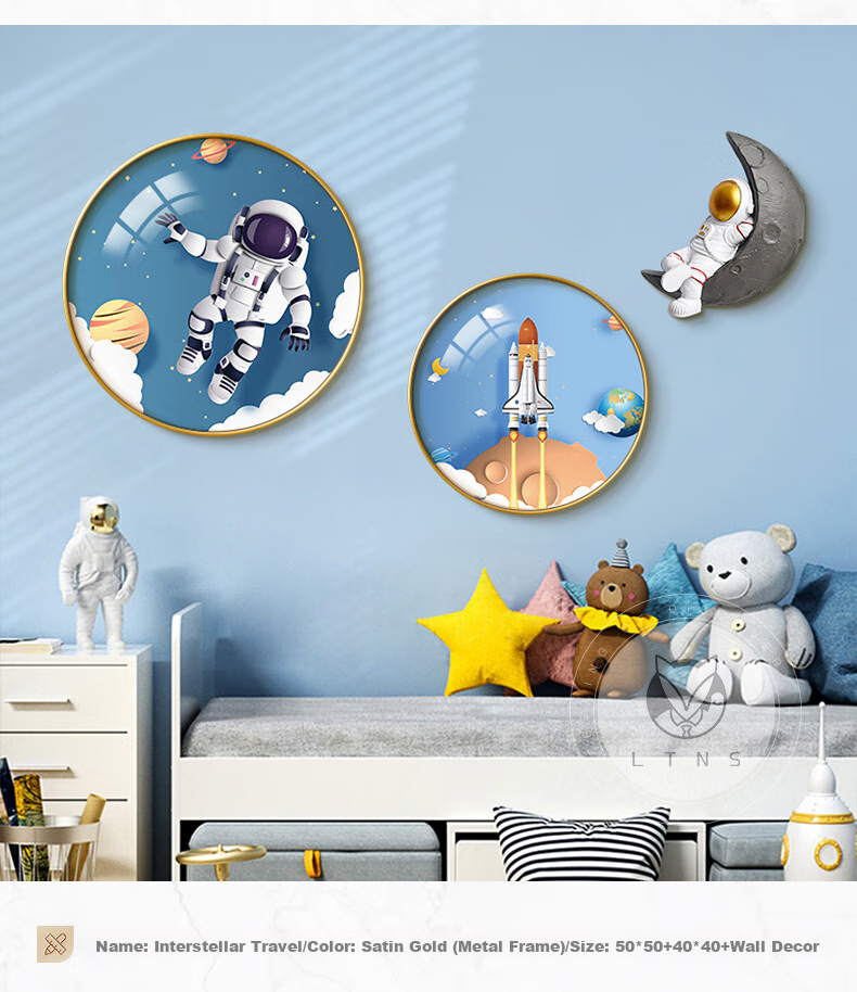 Haojiubujian Cartoon Dog Decorative Painting, Small Bedroom Wall Art for Children's Room, Cute And Cozy Bedroom Wall Painting 8