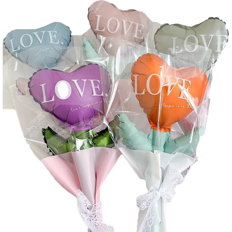 Yuanhui Teacher's Day Gift School Activity for Female Teachers, Gift for Teachers, Heart-Shaped Balloon Bouquet, 5 Pieces Set