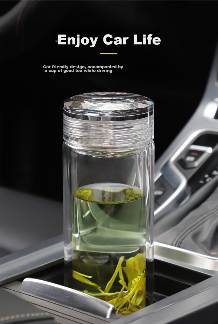 GEYA Double-Layer Glass Cup for Men, High-End Business Glass Tea Cup, Water Glass, Tea Infuser Cup, Gift Customizatio 11