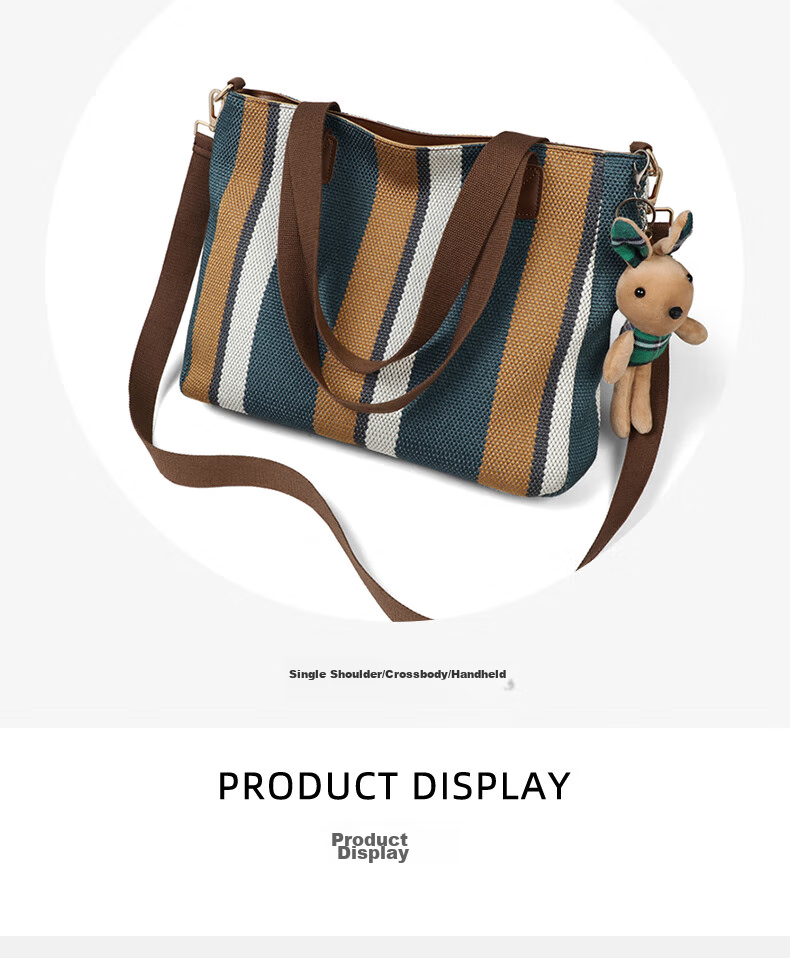 Aiqinghai Canvas Handbag, Women's Tote Bag, Large Capacity Shoulder And Handheld Bag, Practical Birthday And Mother's Day Gift for Mom 13