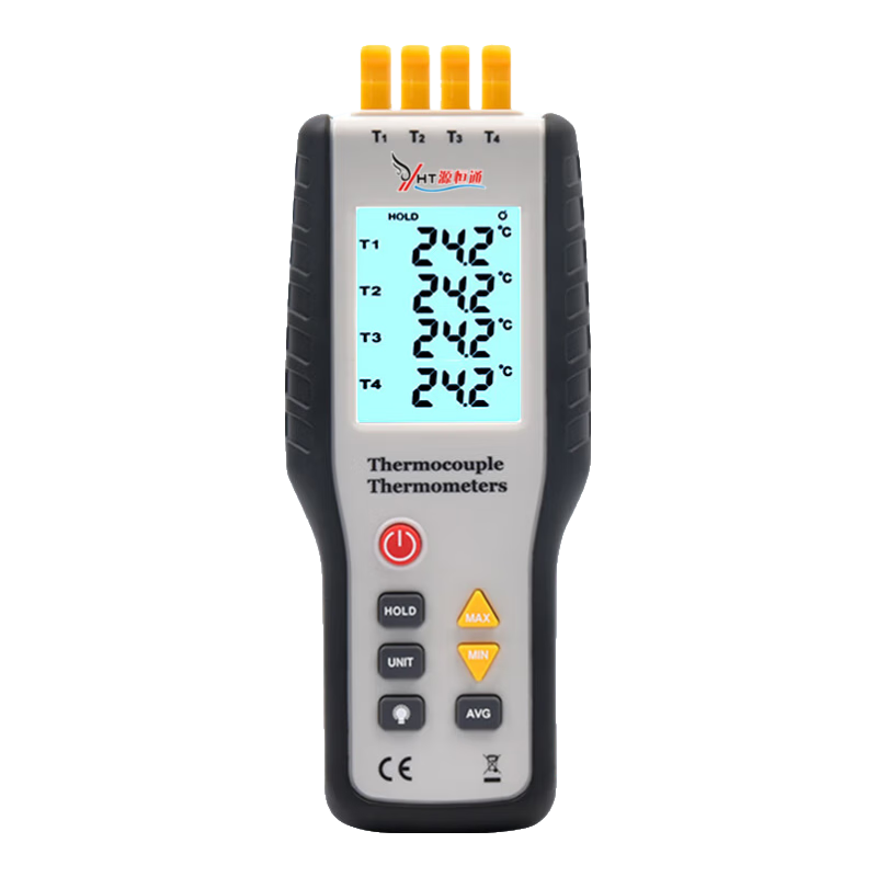 YHT Four-Channel Electronic K-Type Thermocouple Probe, Temperature Meter YHT309, Water Temperature Mold Thermometer Gauge