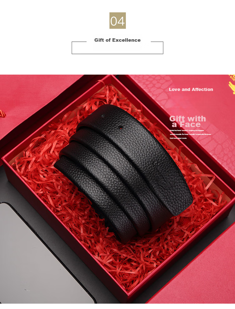 CROCODILE Men's Belt, Top-Grain Leather, No Pin Buckle, with Holes, Casual Belt for Men, Waist Belt ZT068 6