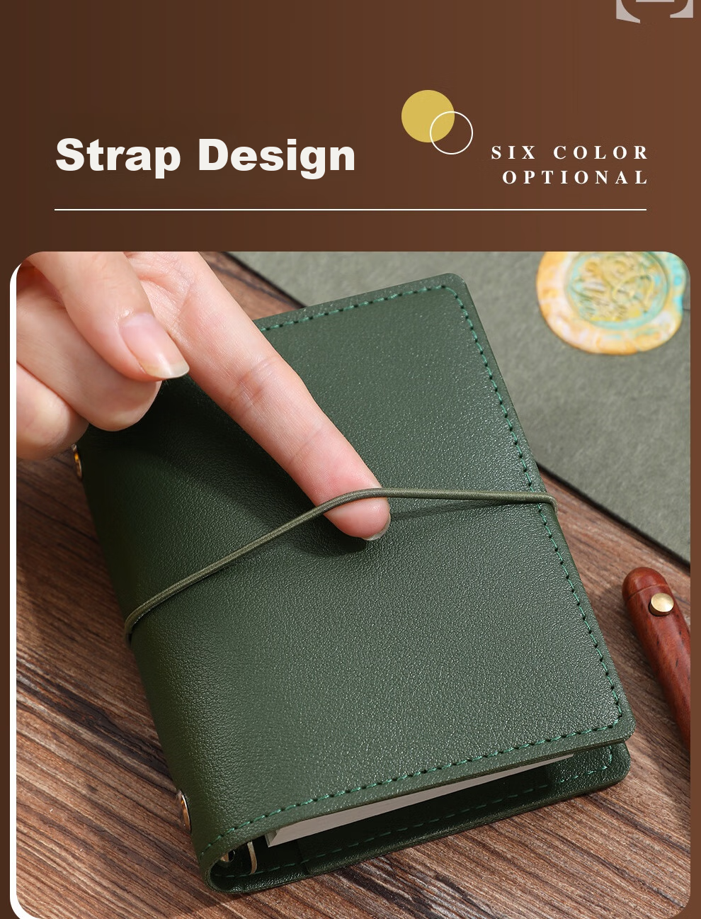 Faramon Loose-Leaf Notebook M5 Detachable Blank Notebook, High-Quality Soft Leather Journal, Portable Diary for Travel And Stamping, Bean Paste Red 5