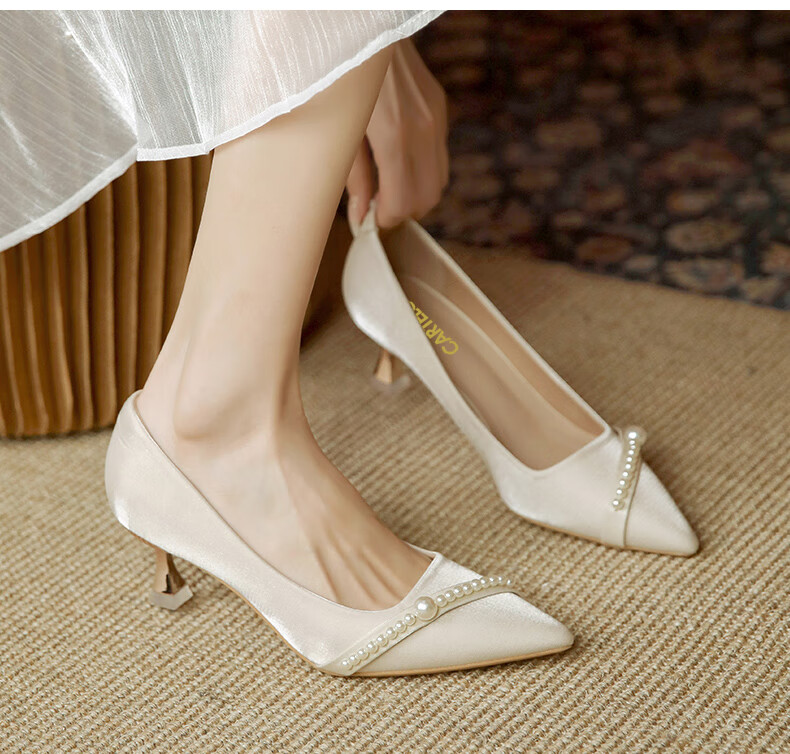 CARTELO French Wedding Shoes Elegant Women's High Heels KCC-2022 Apricot (5cm) 38 14