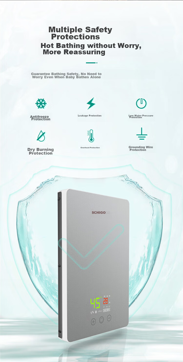 CHIGO Instant Electric Water Heater, 7500W Rapid Heating, Constant Temperature, Small Kitchen Treasure, Energy-Saving Household Integrated Shower, No Storage Water Required, Adjustable Power, ZG-KB732 10