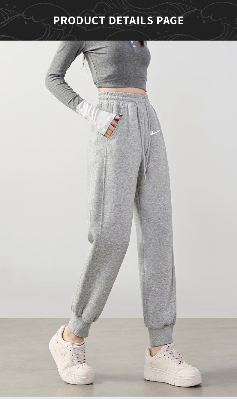 Warrior Women's Casual Sports Set 2026 Autumn Short Hooded Sweatshirt Long Sleeve Ribbed Cuffed Sweatpants Full Outfit 2