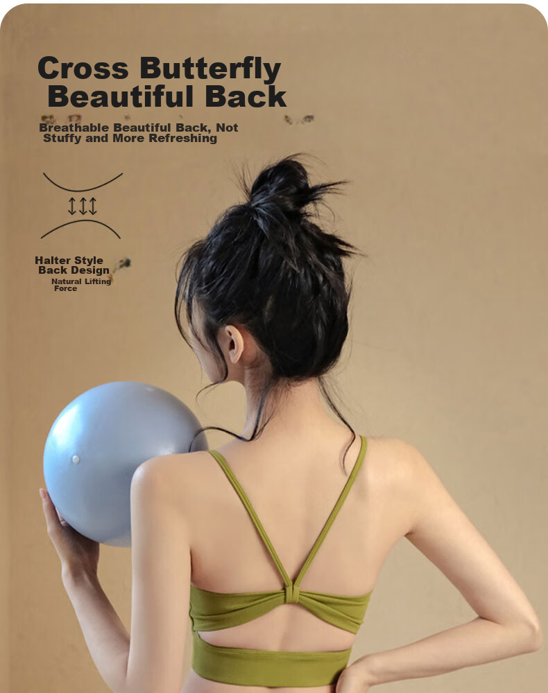 XUEXIMAN Yoga Sports Bra for Women, High-Impact Shock-Absorbing, Push-Up, Spaghetti Strap Bra with Padding, Running And Fitness Vest 5