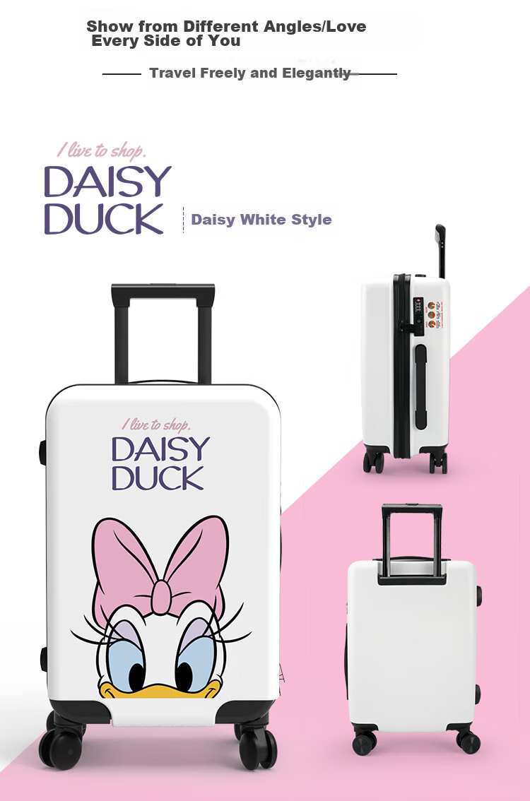 Mesuca Disney Luggage, Women's 20-Inch Suitcase, Travel Case, Cute Children's Luggage, Password Lock Suitcase, Carry-On Case 11