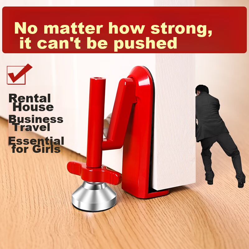 Etravel Door Stopper Travel Strong Door Blocker Card Door Opener for Women's Self-Defense Anti-Theft Essential Device Hotel Guesthouse Home Portable Safety Lock Door Stopper China Red