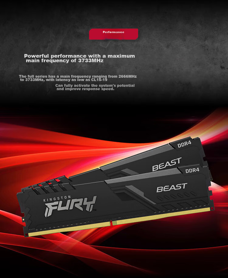 Kingston FURY 16GB DDR4 3600 Desktop Memory Module Beast Series HyperX 4