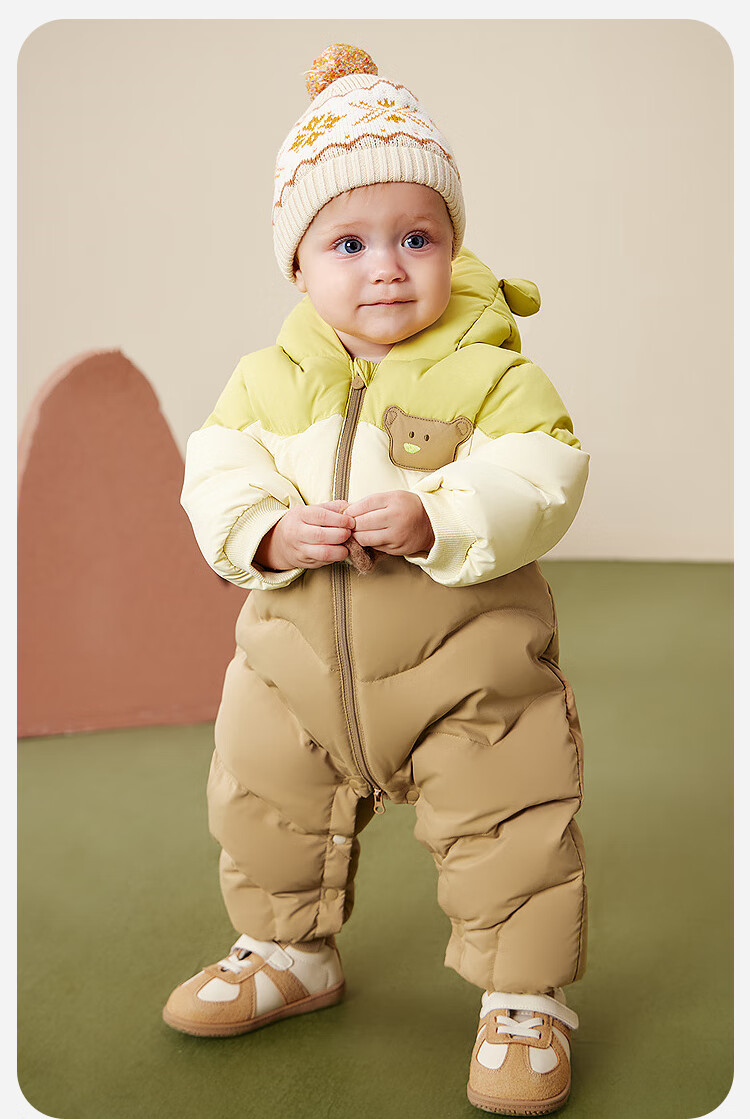 Minibala Unisex Kids Down Jumpsuit Baby Cute Romper 2025 Winter 4