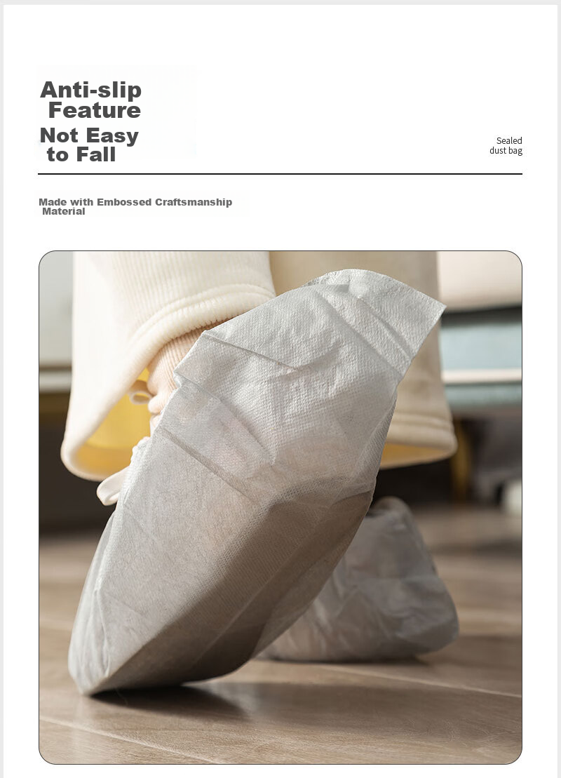 BWNK Disposable Non-Woven Shoe Covers, Thickened, 100 Pieces, for Computer Rooms And Indoor Use, Dust-Proof, Breathable, Wear-Resistant, Non-Slip 9