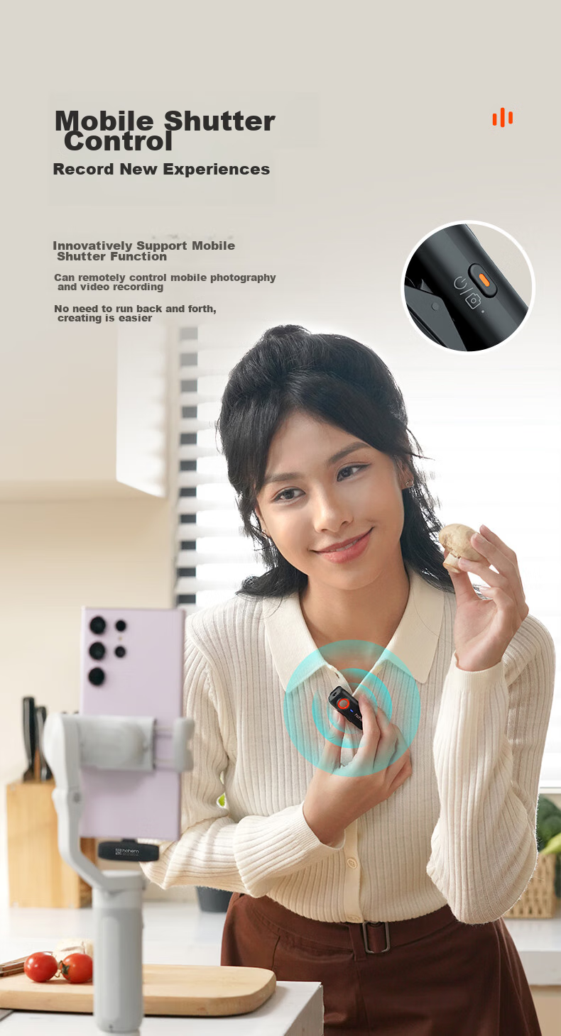 Hohem Mic01 Wireless Microphone, Clip-On Microphone for Live Streaming, Audio Pickup Device for Mobile Phones, Streamer Equipment, Douyin Short Video Recording, Noise Reduction Camera, Compatible with Apple 16 And Android 10