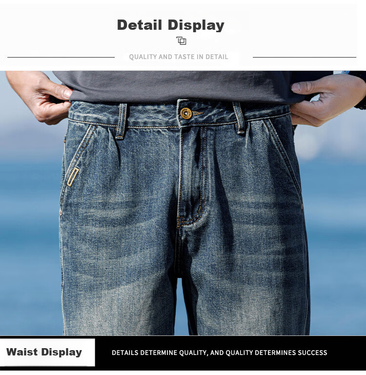 JEEP High-End Men's Jeans, New Spring/summer 2026 Style, Loose Wide-Leg Pants, Casual Straight-Leg Trousers for Me 12