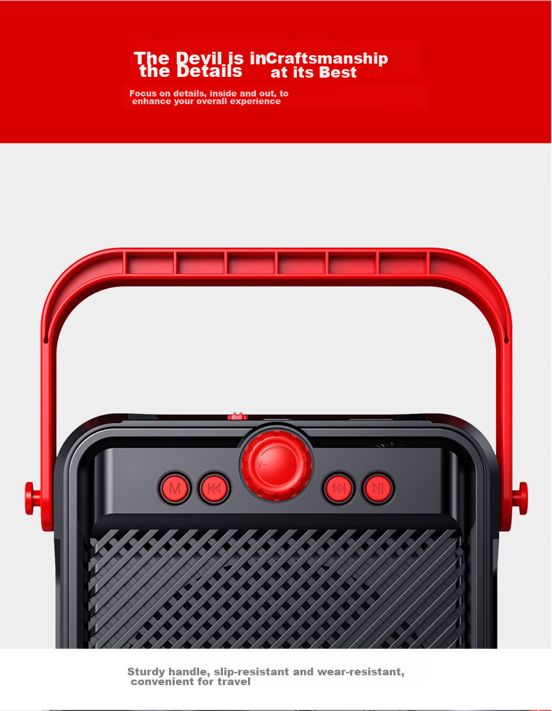 Aiguozhe T51 Bluetooth Speaker, Outdoor Square Dance Sound System, High Volume Handheld Portable Speaker, Small Home Subwoofer Amplifier, Street Vending Payment Player 11