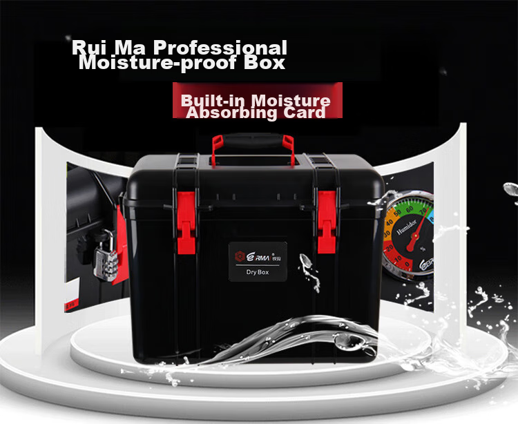 EIRMAI R51 DSLR Camera Dry Box, Tea Moisture-Proof Cabinet, Sealed Lens Electronic Storage Box, Large Size, Built-In Large Moisture-Absorbing Card, Dazzling Black Color 1