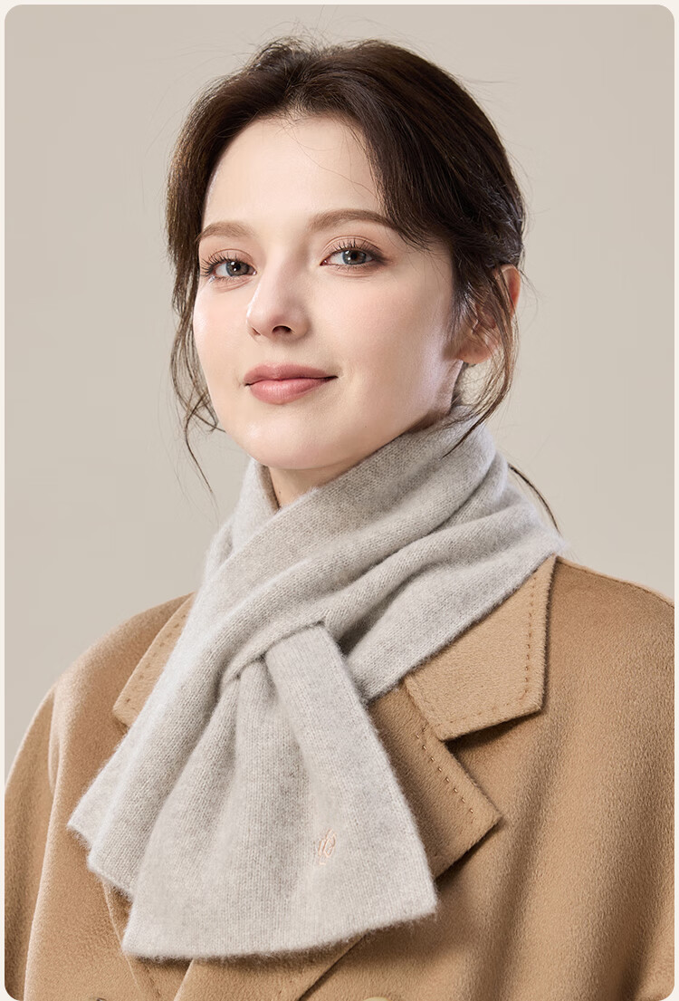 JIUMU 100% Cashmere Scarf for Women, Autumn And Winter Warm Neck Warmer, Gift for Women Or Mothers, Birthday Present Gift Box 18