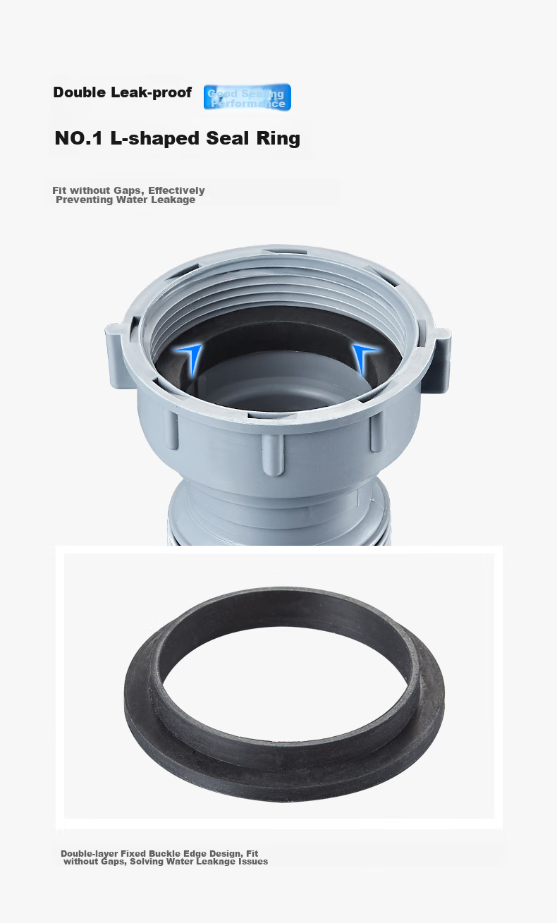 Submarine CSQ-12D Double-Slot Vegetable Washing Basin Drain Pipe, Basket 110 Drain Pipe Set, Side Wall-Mounted Drainage, Space-Saving Desig 11