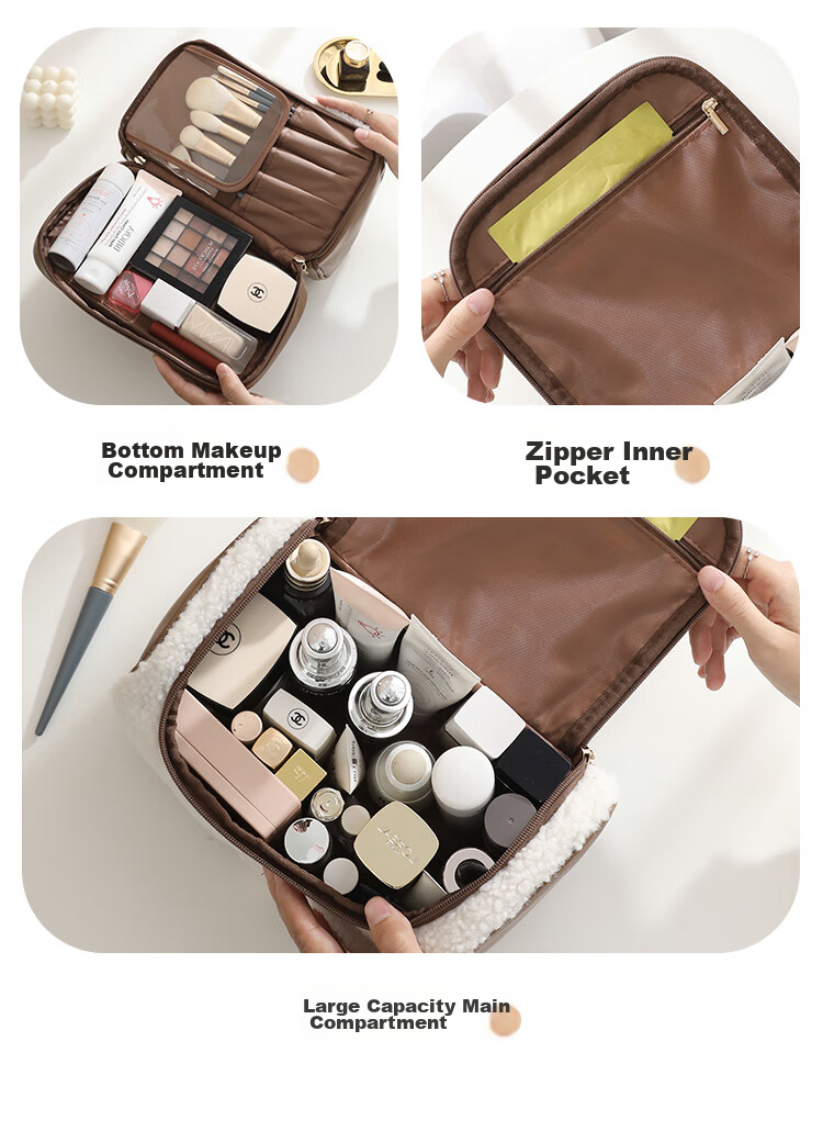 Lehuolvxing Portable Cosmetic Bag for Women, 2026 New Stylish Toiletry And Skincare Organizer, Large Capacity Waterproof Travel Set 8