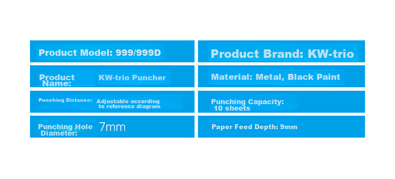 KW-Trio 3-Hole 4-Hole Punch Machine Multi-Hole Office Puncher Adjustable Hole Spacing Punches up to 10 Pages 10