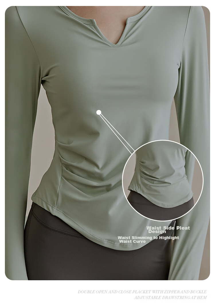 XUEXIMAN Yoga Top for Women with Built-In Bra Pads, Slim-Fit, Slimming, Spring And Autumn Sports Top, Long-Sleeve T-Shirt, Professional Running And Fitness Wear 4