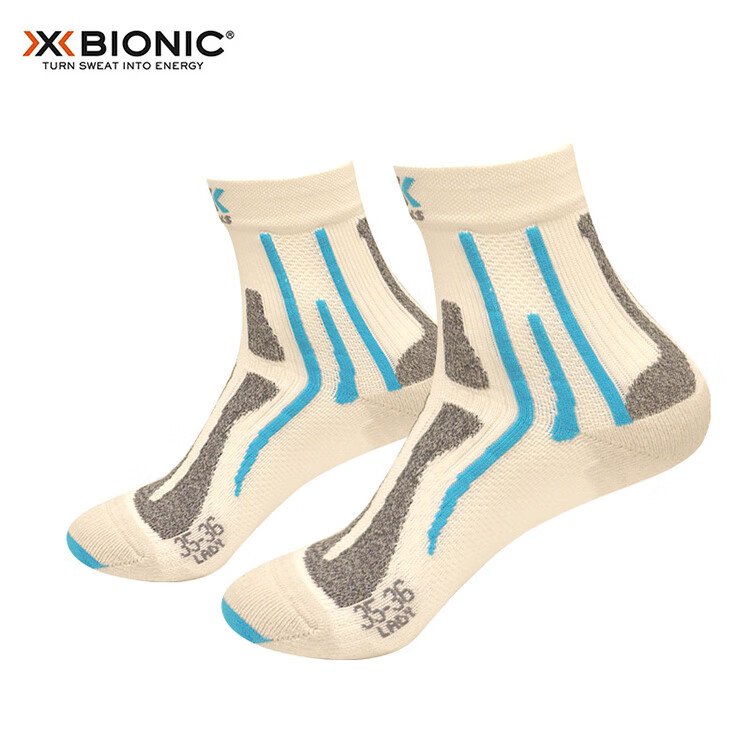 XBIONIC Men's And Women's Marathon Tights V2.0, W135 White/blue, 22.5cm-23cm (35-36) 1