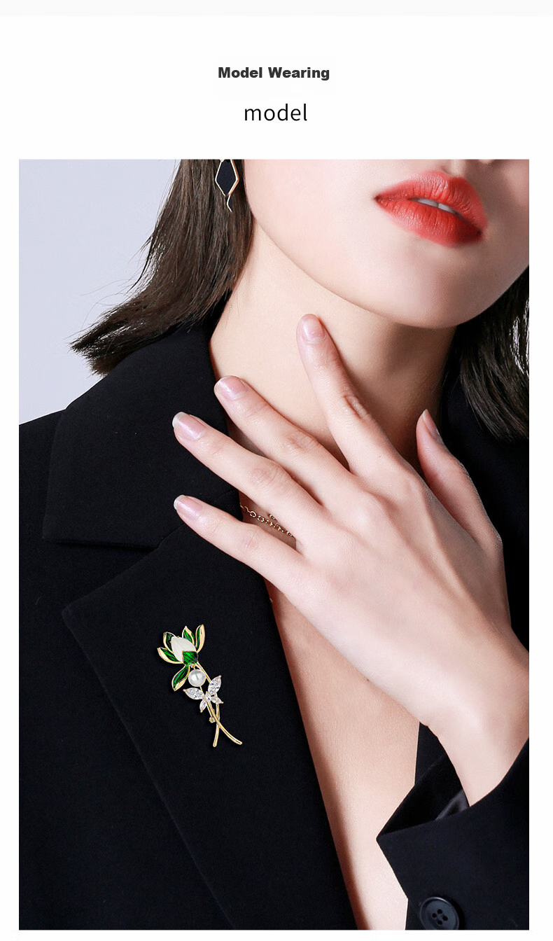Qlady Orchid Brooch, High-End Women's Elegant Corsage, Anti-Exposure Pin, Scarf Buckle, Suit Accessory, Birthday And Mid-Autumn Festival Gift 4
