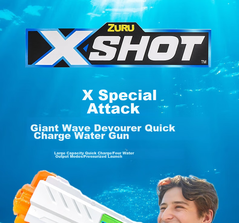 ZURU X Special Attack Giant Wave Swallower Quick-Refill Water Gun + Sneaker Small Quick-Refill Water Gun Set 2