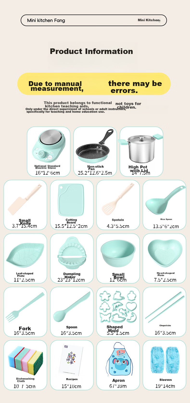 Shiwanzhenzhu Mini Kitchen Real Cooking Set, Cooking Utensils, Educational Pretend Play, Birthday Gift for Boys And Girls Aged 7-14 14