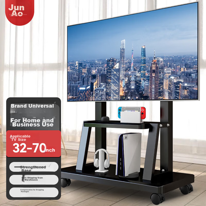 Junao TV Mobile Stand for 32-70 Inch TVs, Floor-Standing Mobile TV Cart, Universal TV Mount for Video Conferencing All-In Display And TV