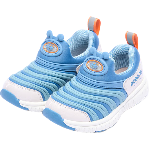 BOBDOG Children's Shoes Spring Style, Boys And Girls Baby Caterpillar Walking Shoes, Non-Slip Soft Sole Functional Shoes, Infant Toddler Shoes, Indigo Blue, Size 30