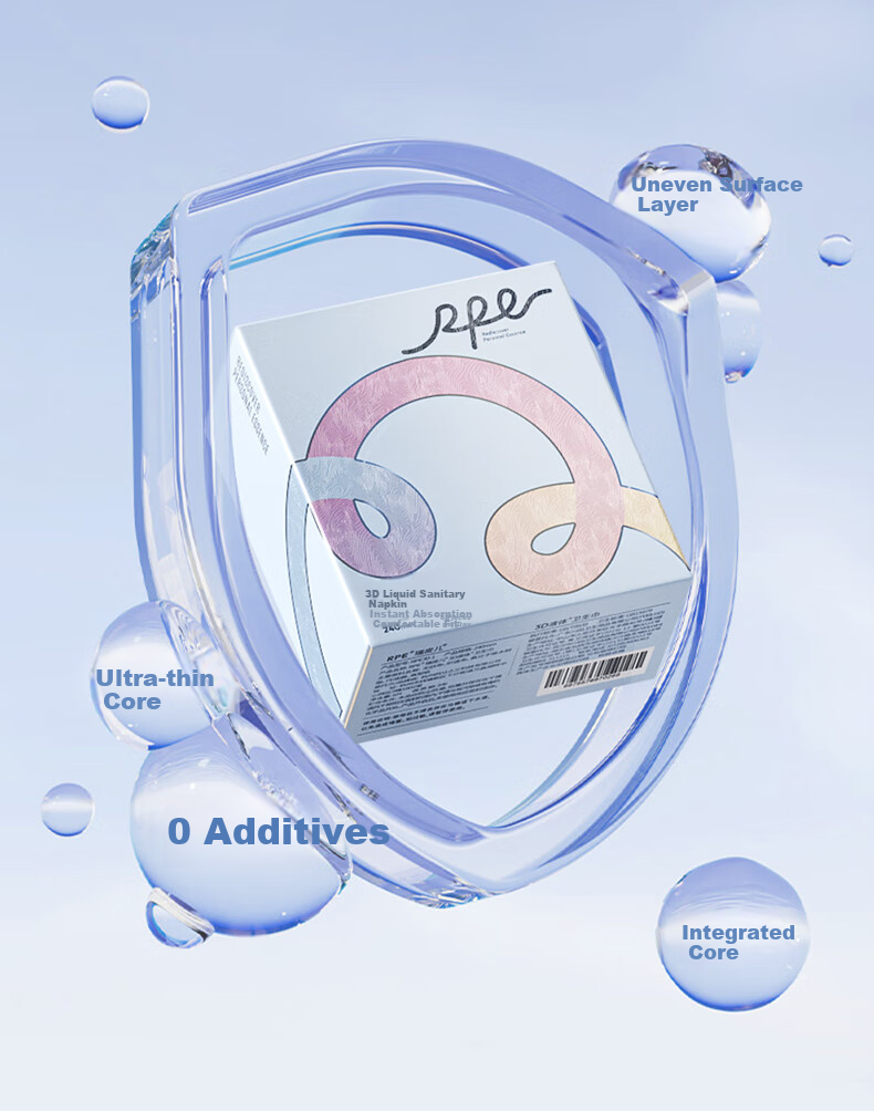 Ruipier Liquid Sanitary Pads 3D Ultra-Thin Breathable Menstrual Pads 240mm 8pcs Box JD Self-Operated 2