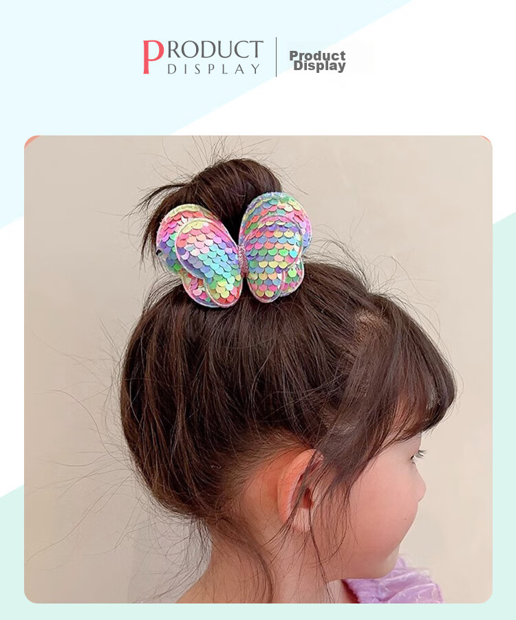 CHIMERA 4-Piece Children's Hair Ties, Bun Maker, High Ponytail Holder, Non-Damaging Hair Bands, Girls' Mid-Autumn Festival Gift 23