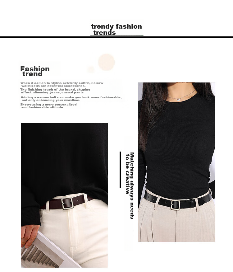 CROCODILE Women's Versatile Leather Belt, Trendy Waistband, Fashionable Vintage Pin Buckle Belt, 34MME2887, Brow 2