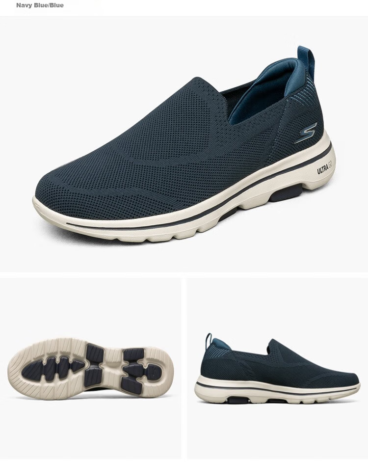 Skechers Slip-On Men's Shoes, Lightweight Breathable Mesh Walking Shoes, New Spring And Autumn 2025 Collection, Comfortable Shock-Absorbing Soft-Soled Casual Shoes 8