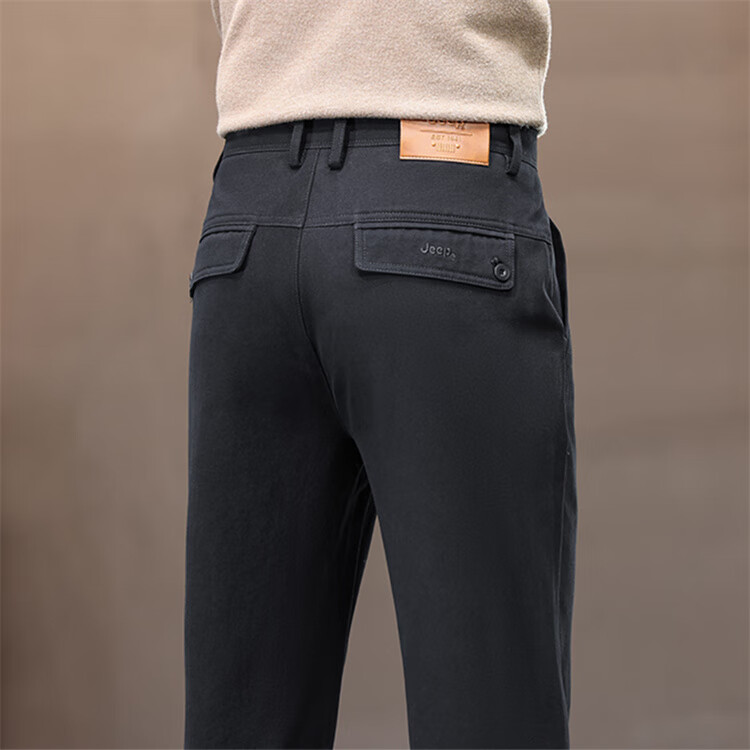JEEP Casual Pants for Men, Fashionable Loose Straight-Leg Trousers, Trendy Versatile Easy-To Men's Pants 2225 Black 30 10