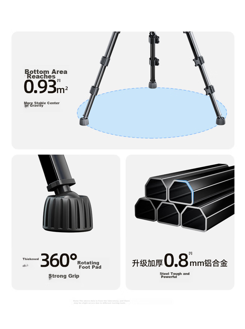 JIAHUACAI Tripod for Smartphones, Cameras, Mirrorless Cameras, DSLR, Sony, Canon Photography And Videography, Horizontal And Vertical Shooting Stabilization, Indoor Selfie, TikTok Live Streaming, Short Video, Outdoor Portable Stand 6