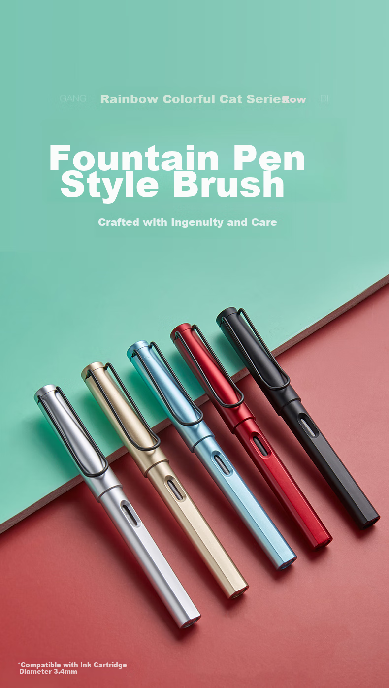 Liupinshuyuan Small Regular Script Calligraphy Brush Pen, Shuli Pen for Calligraphy Practice, Adult Fountain Pen-Style Water-Based Ink with Line Enhancing, Large And Medium Regular Script, Sheep And Wolf Mixed Hair Chinese Painting Brush 1