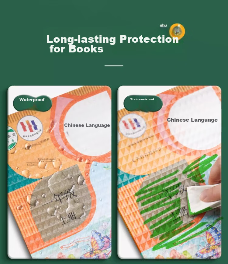 Liupintang Self-Adhesive Transparent Thick Book Cover, Book Jacket, Book Film, 16K Book A4 Textbook Protective Cover, Elementary School Student Book Shell, Transparent Book Cover Paper 22