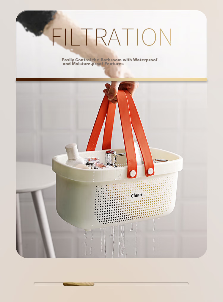 Weijian Portable Shower Caddy, Bathroom Toiletry Organizer, Student Bathing Basket, Convenient Laundry Hamper for Bathroom And Dormitory 5