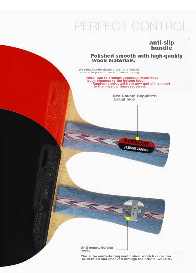 DHS Table Tennis Racket Kuangbiao Gift Box, Penhold Grip, Single Racket, Double-Sided Reverse Rubber, Birthday And Mid-Autumn Festival Gift, NO.2 3