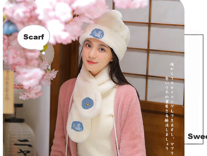 677888 [Gift Box] Three-Piece Set: Hat, Scarf, Women's Gloves And Neck Warmer for Autumn And Winter 2026 New Style Birthday Gift for Girls 10