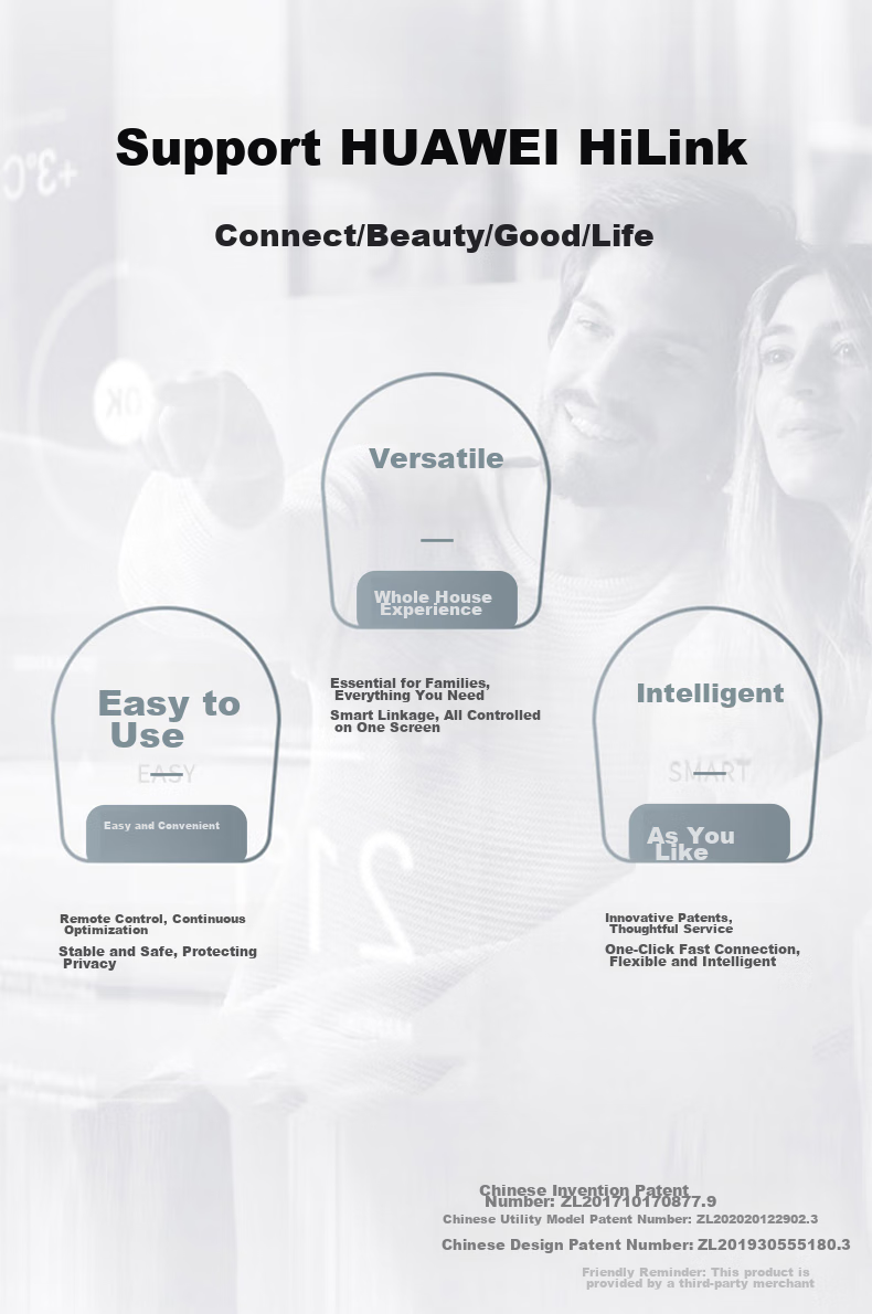 Linptech Wireless Doorbell G4L, Self-Powered Remote Reminder Home Call Button, Supports HUAWEI HiLink, One-To 1